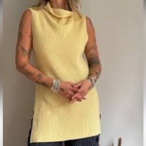 Wilfred Cowl Neck Sleeveless Sweater in Soft Yellow